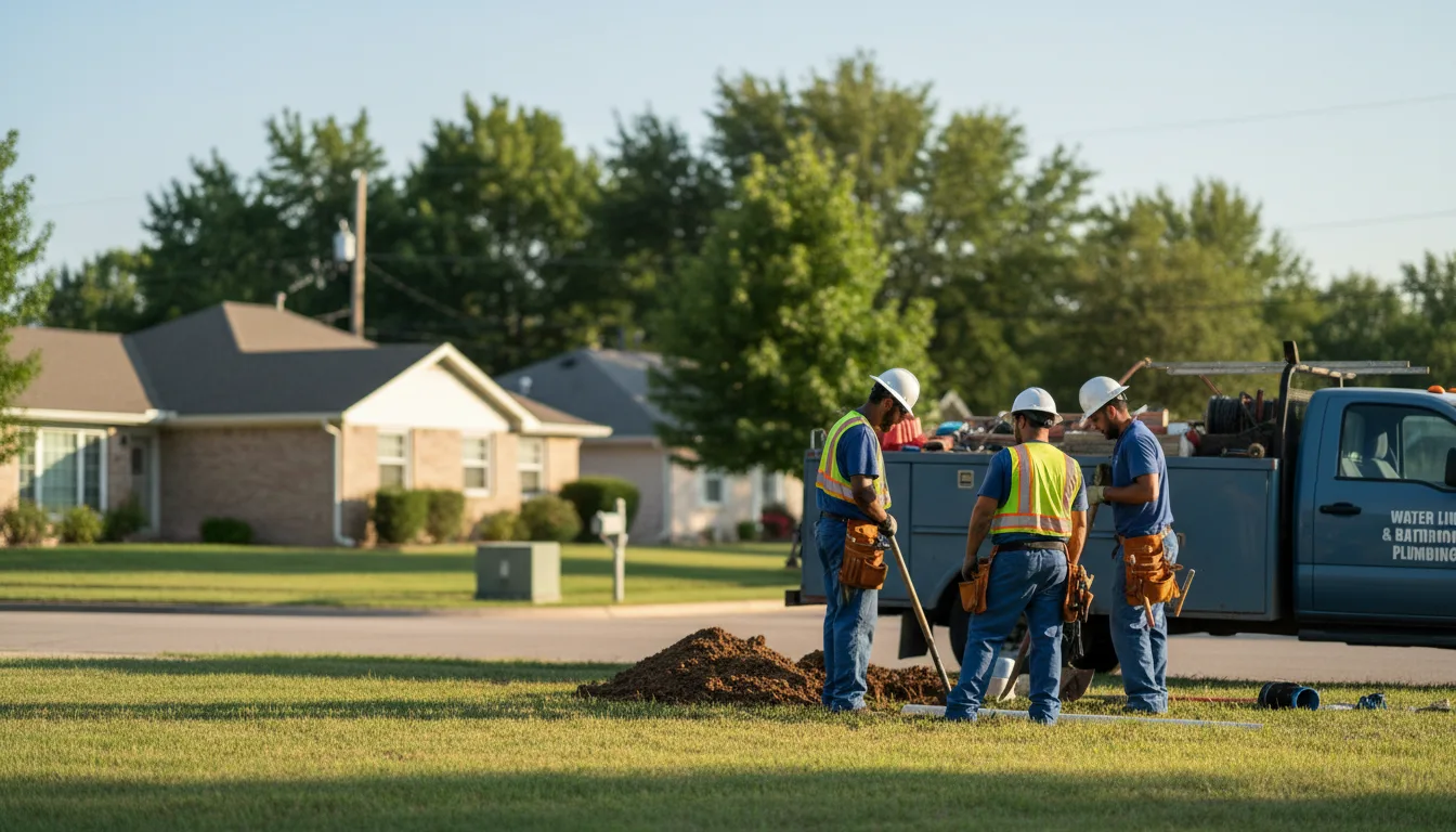 Residential water line and bathroom plumbing service in Eden, TX
